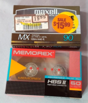 Maxell MX 90 Type IV Pure Metal Cassette Tape &amp; Chrome Type II Memorex H... - $43.51