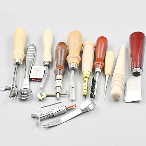 Bluemoona 12 style - Edge Kit Punch Groover Carving Beveler Slicker AWl Leather