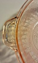 JEANETTE PINK DEPRESSION GLASS 8" BOWL WITH HANDLES  POINSETTIA PATTERN image 6