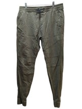 Hollister Pants Men large L skinny jogger army olive green some wear 30&quot;... - £12.98 GBP