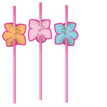 Pink Luau Fun Straws (6) - Birthday Party Supplies - $1.22