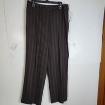 NWT Womans Juliana Collezione Brown Stripped Lightweight wool Pants Size 10 - £18.87 GBP