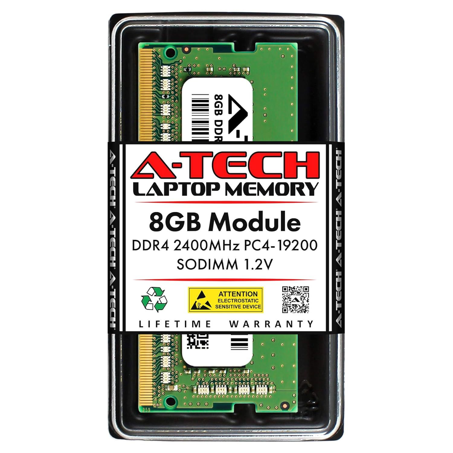 Primary image for A-Tech 8GB DDR4 2400 MHz SODIMM PC4-19200 (PC4-2400T) CL17 Non-ECC Laptop RAM Me
