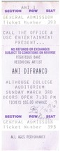 Vintage Ani DiFranco Ticket Stub March 3 1996 Althouse College Ontario - £19.41 GBP