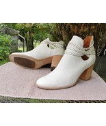FRYE Naomi LEATHER Bootie- Ankle Pickstitch Strappy Tall Chunky Heel Wom... - €51,24 EUR