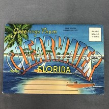 VINTAGE SOUVENIR FOLDER GREETINGS FROM CLEARWATER FLORIDA USA - $10.00