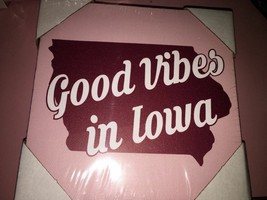 Good Vibes In Iowa Pink Wall Art Poster Picture-Brand New-SHIPS N 24 HOURS - £10.19 GBP