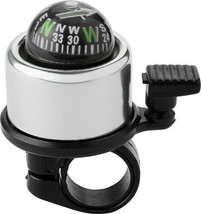 Cycling Warning Bike Bicycle Bell with Compass for riders, kids, cyclists Silver - £10.78 GBP