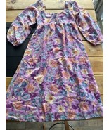 Billabong The Salty Blonde Paradise Love Peasant Midi Dress Floral Pink,... - $64.71 CAD