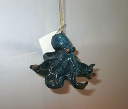 Octopus Hanging Ornament 3.75&quot; Resin Blue - $9.95