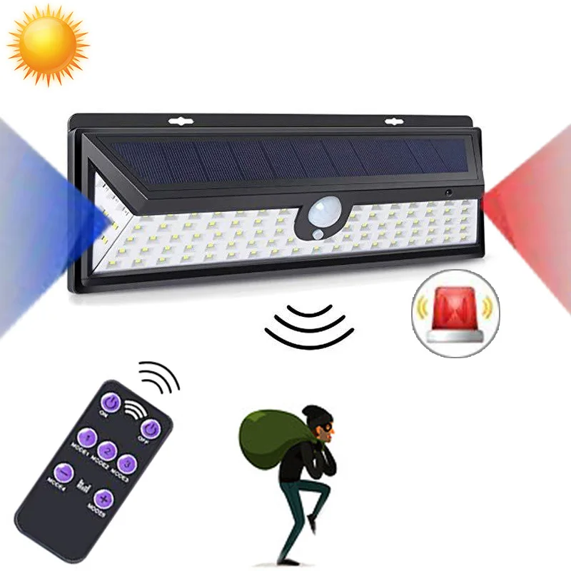 Solar Led Strobe Warning Light Outdoor Waterproof Motion Sensor Remote Control A - £248.80 GBP
