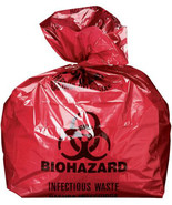 Biohazard Bags Red Infectious Liner 24&quot; X 23&quot; 200/Case Halloween Yard De... - £31.74 GBP