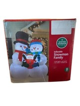 8 Foot Gemmy Inflatable Snowman Family Yard Decoration Lawn Ornament - $88.11