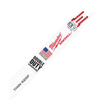 Milwaukee Double Duty 6 in. Thin Kerf Reciprocating Saw Blade 14 TPI 5 pk - $16.95