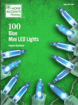 HOME ACCENTS HOLIDAY 1002 307 854 100CT BLUE MINI LED 28&#39; GREEN STRING -... - £11.19 GBP