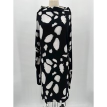 Norma Kamali Long Sleeve Cowl Neck Dress Sz M Black White Dolman - $49.00