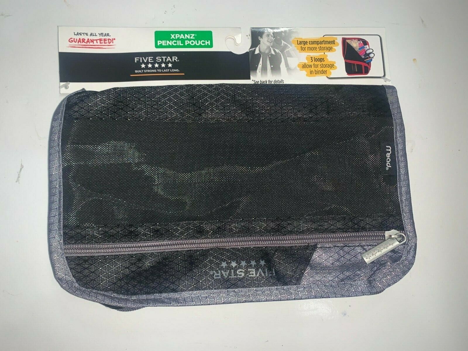 Mead Five Star Black XPANZ Pencil Pouch School Binder Storage Compartment - $5.99