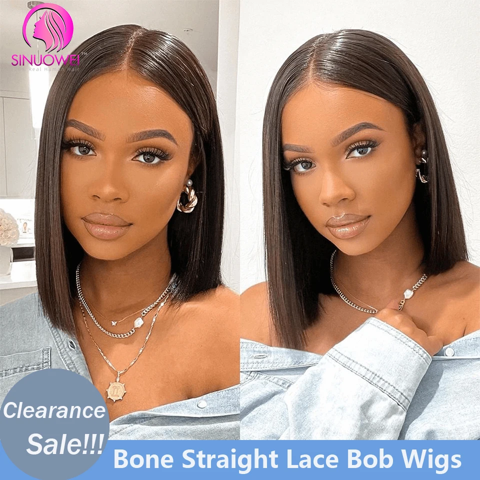 Straight Bob Wig T Part Wigs Brazilian 100% Human Hair Lace Part Wigs For Wom - £76.29 GBP