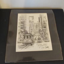 SIGNED Pencil Drawing San Francisco Street Don Davey 1977 - $11.88