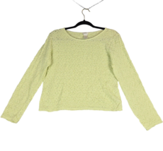 J Jill Stretch Womens Small Sweater Yellow Green Long Sleeve Pullover - £9.84 GBP