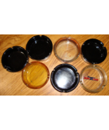 LAS VEGAS  CASINO ASHTRAYS   LOT OF 7   4 BLACK &amp; 3 CLEAR - $35.00