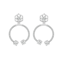 1.80 Carat Round Diamond Half Jacket Earring 14K White Gold Women VVS-VS-FG - £865.70 GBP