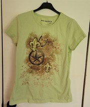Womens L Bit &amp; Bridle Light Green w/Graphic T-Shirt Top - £14.98 GBP