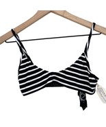 Blue Life black white stripe bandeau bralette sports bra top extra small - $19.99