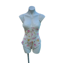 Vintage Victoria&#39;s Secret Floral Sheer Transparent Teddy Bodysuit Lace M... - £31.10 GBP