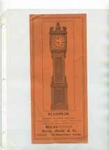 Blenheim Solid Oak Grandfather Hall Clock Ad Norris Alister &amp; Co Chicago... - $17.82