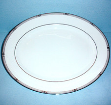 Lenox Westerly Platinum Oval Serving Platter 13.25&quot; Enamel Dots USA New in Box - £114.35 GBP