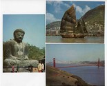 JAL Japan Air Lines Postcards Hong Kong Golden Gate Bridge Great Buddha ... - $17.80