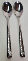 2 Tomodachi 18/10 Ella Hammered Stainless Steel Teaspoons 7&quot; - £7.80 GBP