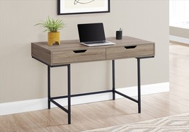 Monarch I 7555 48 in. Computer Desk, Dark Taupe &amp; Black Metal - £205.37 GBP