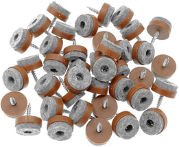 40Pcs Screw-On Furniture Felt Pad Chair Glide Slider Hardwood Floor Prot... - $13.33