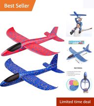 Dual Flight Mode 17.5" Foam Airplanes - Birthday Gift Set for Kids Ages ... - $27.67