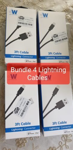 Just Wireless Bundle 4 Cables 3ft for Apple iPhone, iPad - Black /Total 4 Cables - $23.36