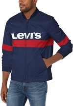 Levi&#39;s Men&#39;s Colorblocked Logo Varsity Jacket - Navy Size 2XL 44-46 - £40.89 GBP