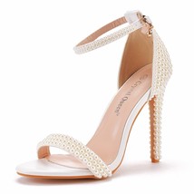 Bride Wedding Shoes Fashion Sstiletto Woman Ankle Strap Party Dress Open Toe Hig - £50.20 GBP