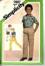 Simplicity Easy to Sew Shirt, Pull On Pants or Shorts Boys Size 10 Uncut 1980 - $8.29