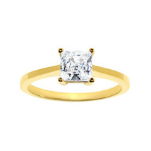 Solid Genuine 14k Gold 1ct Princess Solitaire Fine Cubic Zirconia Engage... - $5,475.69 MXN+