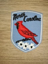 Vintage Embroidered Patch NORTH CAROLINA State Flower &amp; Bird Excellent Condition - £5.55 GBP