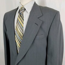 Nino Cerruti Suit Coat Sport Jacket Mens 42R Gray Pinstripe Wool Two Button - £14.94 GBP