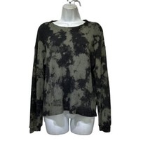 T Party Fashion Tie Dye Black Waffle Thermal Knit Sweater Tunic Shirt Size S - £19.46 GBP