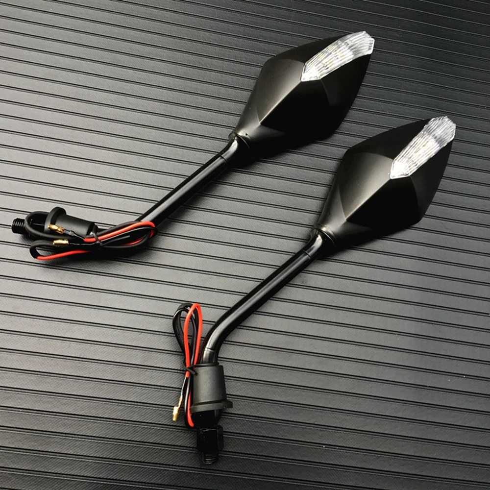 2Pcs/Pair Motorcycle LED Turn Signals Rearview Mirror Scooter E-Bike Rear View - £24.39 GBP