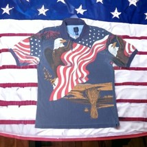 Cotton Traders Sport Size XXL American Flag Cotton Polo Shirt All Over Print - £10.22 GBP