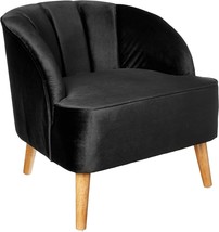 Black / Walnut Christopher Knight Home Amaia Modern Velvet Club Chair. - £178.86 GBP