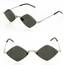 Saint Laurent Lisa Ysl SL302 001 Silver Black Diamond Sunglasses 302 New Wave - $509.85