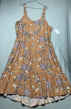 Sonoma Linen Blend Midi Tiered Dress Wmn Plus Sz 3X Floral Summer Beach Casual - £30.41 GBP