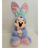 2019 Disney Store Minnie Mouse Easter Bunny Plush Toy Doll 18&quot; Purple - £11.63 GBP